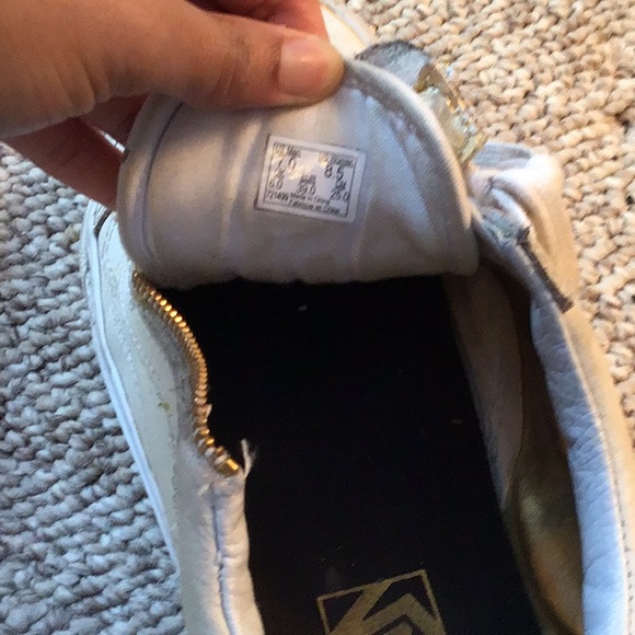 Old-Skool Leather Vans Zip-up Men’s 7/Women’s 8.5! - Picture 5 of 8